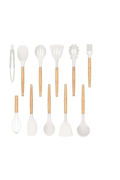 stuffix Σετ μαγειρικών σκευών 12 τεμαχίων, σιλικόνης με ξύλινη λαβή, ανθεκτικ...