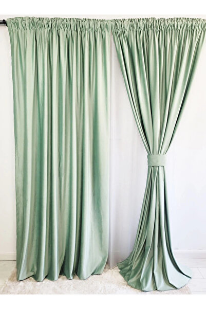 magazincovoare.ro Light green velvet drapery