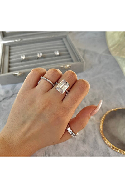 HAVANA JEWELLERY Inel TENNIS Argint 925 placat cu Rodiu si Cristale Swarovski