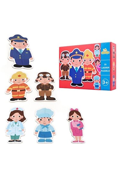 OEM Puzzle de asociere, cognitiv, 6 puzzle-uri in cutie, multicolore, 33 piese, Meserii