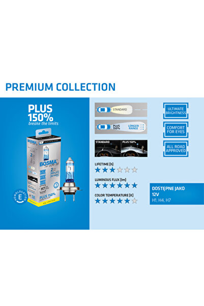 Bosmax H7+150% 12V 55W PX26d Bosma 2 buc/set