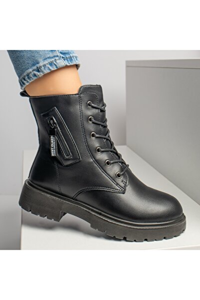 Modlet.ro Women's black lace-up boots MOD12229