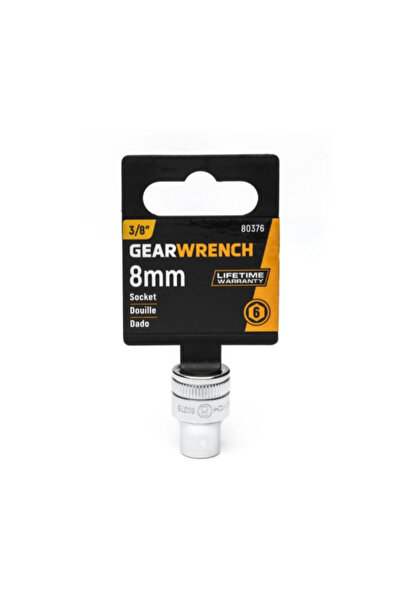 GearWrench Professional 6-Point Standard Metric Socket 3/8inch x 8mm