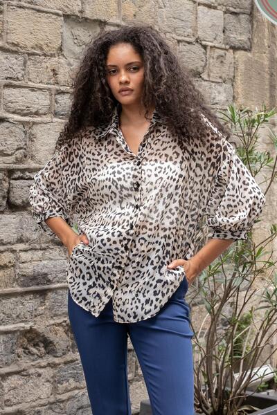 Jument Women's Collared Off-Shoulder Loose Shirt-Beige Glitter