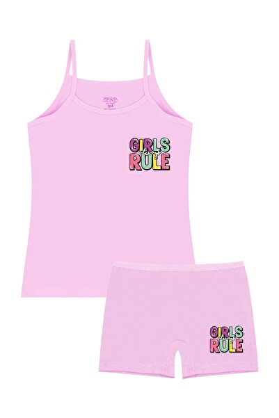 Öts Κοριτσίστικο μπλουζάκι Boxer ελαστικό ύφασμα Pink Girls Rule (96% βαμβάκι - 4% ελαστάνη)