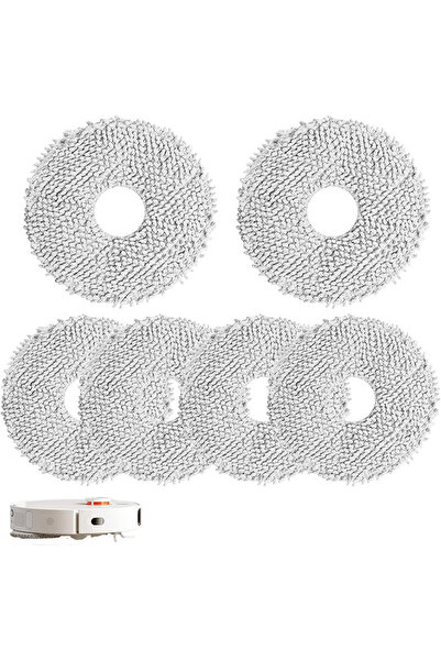 RotRever Mi Vacuum Mop S10 Plus,S20 Plus Uyumlu Mop Paspas Yedek Seti-6 Adet