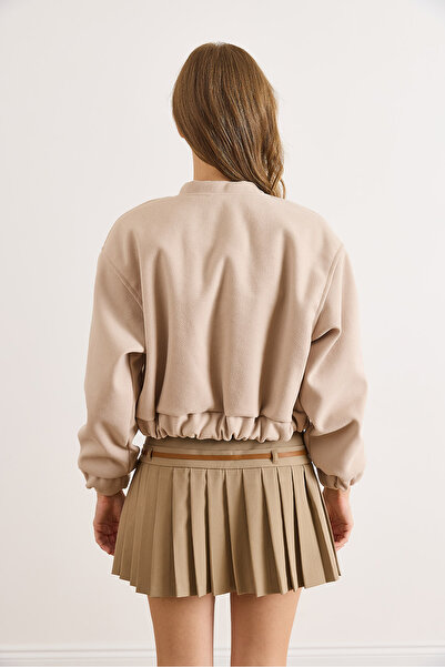 Olalook Γυναικείο μπουφάν Bomber με επένδυση από πέτρα και τσέπες CKT-19000476