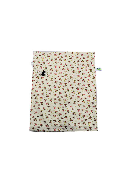 VeraGreen Bag, padded bag for bread 2-3 kg, made of fabric, with drawstring and stopper, flowers, size L