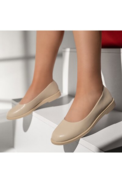 Modlet.ro Women's beige low-sole ballerina flats MOD11011