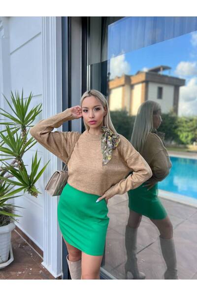 PREMİER VİE noul sezon Pulover oversize cu eșarfă