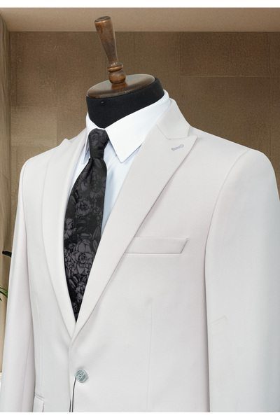 Sergio Menswear Açık Gri İtalyan Stil Slim Fit Erkek Blazer Ceket