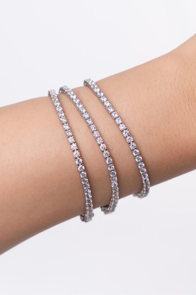 HAVANA JEWELLERY Bratara TENNIS SILVER Argint 925 placat cu Rodiu și Cristale Swarovski