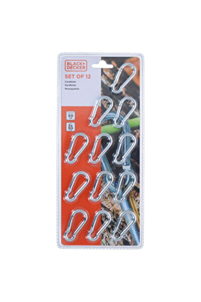 Black&Decker 12-Piece Carabiner Clips Set 5 x 50mm