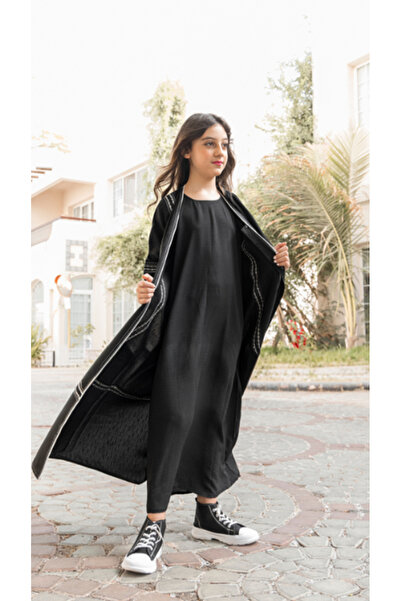 outline فستان عباية أسود
