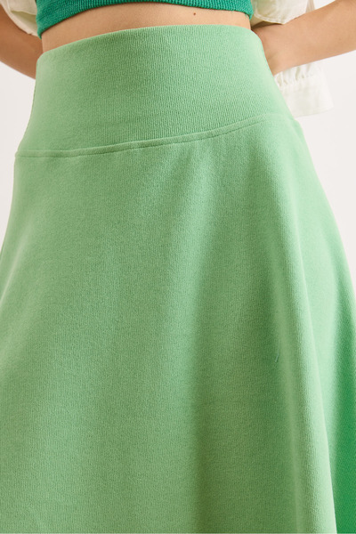 Olalook Women's Pistachio Green Waistband Thessaloniki Bell Skirt Etk-19000297