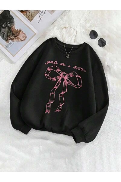 Le Savu سترة ريبون مطبوع ذات اللون الأسود وياقة الدراجة