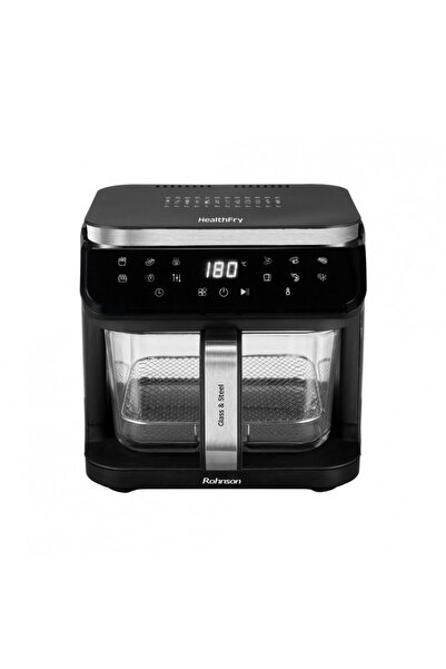 ROHNSON Friteuză cu aer R-2890, sticlă și oțel, HealthFry, 5,5 l, 1400 W, panou tactil LED, 12 programe presetate