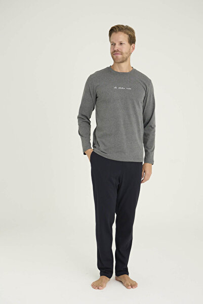 KLY 100% Cotton New Season Men's Crew Neck Luxury Design Pajama Set