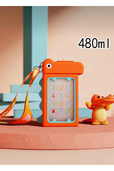 CEZVE HOME Dinozor Tasarımlı Suluk 480 ml Suluk Çocuk Okul Su Şişesi Taşınabi...