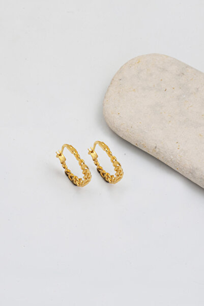 Bilezikci Gurmet Zincir Tasarım Halka Altın Küpe