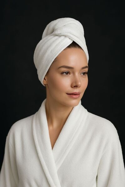 Pamuk منشفة شعر مطاطية بأزرار