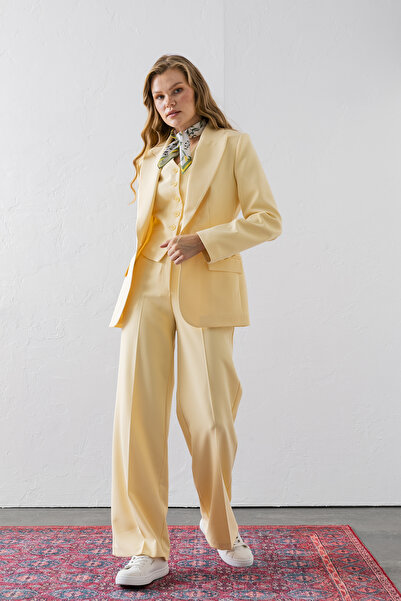 VUNTAL Suit One Button Blazer Jacket Pants Vest Three-Piece Suit