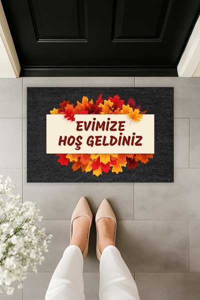 Dormot سجادة أمام الباب ذات طابع خريفي بطباعة رقمية حديثة