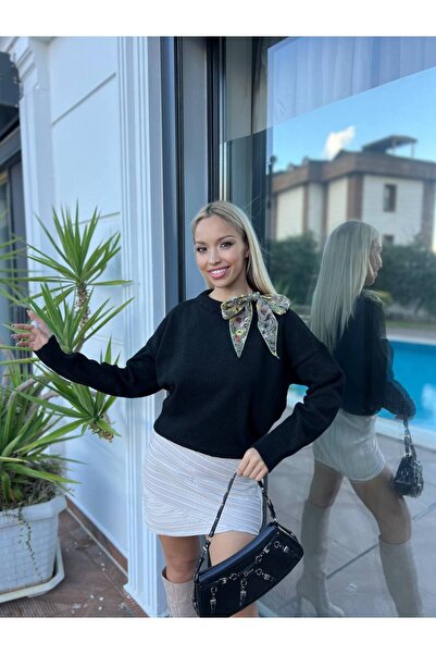 PREMİER VİE noul sezon Pulover oversize cu eșarfă