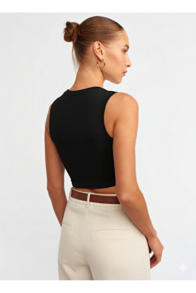 Dilvin 30125 Crop Top_Black