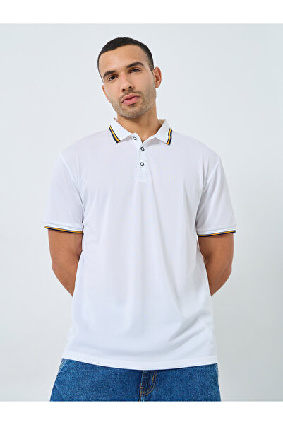 Styli Men Regular Fit Contrast Tipping Solid Polo