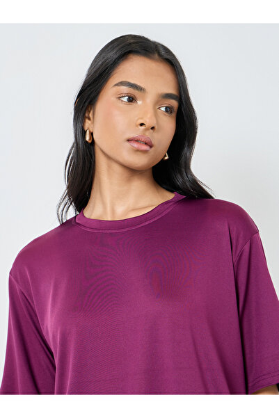 Take Two By Styli Women Purple Oversized T-Shirt