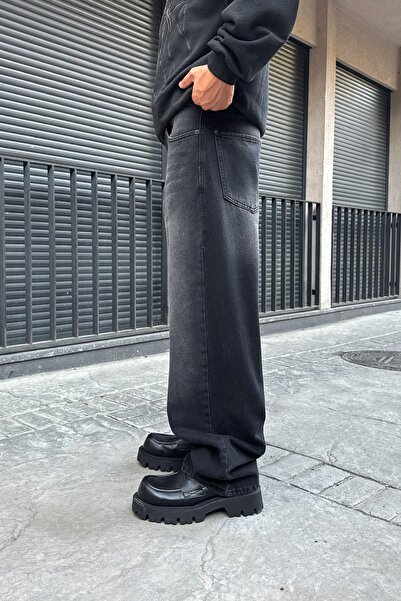 Flaw Wear Αντίκα Μαύρο Φαρδύ Τζιν με Ρίγες