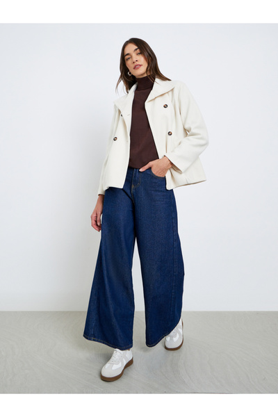 Styli Off White Oversized Wool Look Jacket