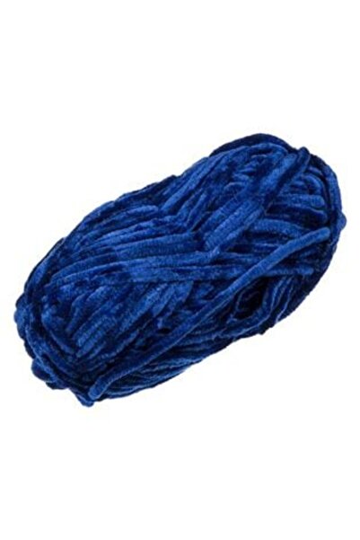 Jumbo Blue Velvet Polyester Knitting Yarn 50g