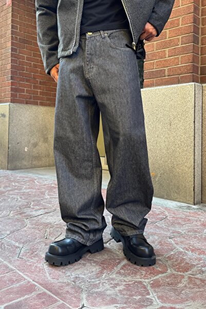 Flaw Wear Πλενόμενο τζιν ανθρακί χαλαρό