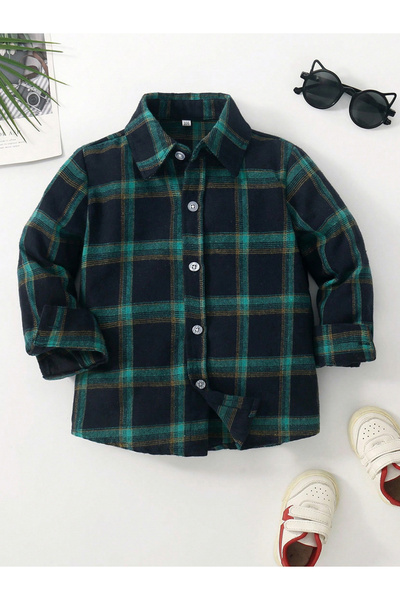 Take Two By Styli Boys Multi Checked Button Front Shirt