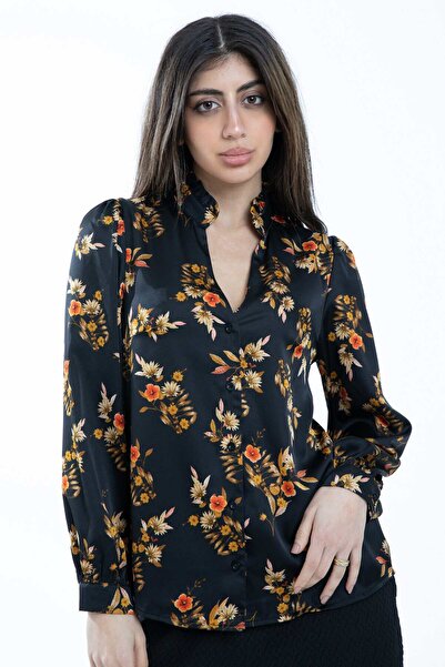 mica Floral V-Neck Long Sleeve Top