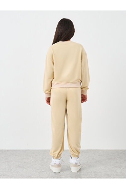 Styli Teen Beige NYC Print Sweatshirt and Joggers Set