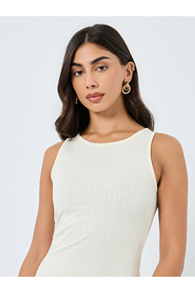 Take Two By Styli Solid Bodycon Sleeveless Midi Dress