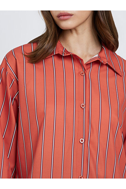 Take Two By Styli Striped Long Sleeve Oversized Shirt