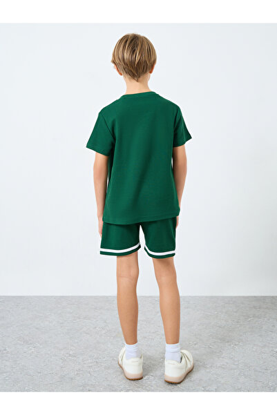 Styli Teens Green Waffle Knit T-Shirt and Shorts Set