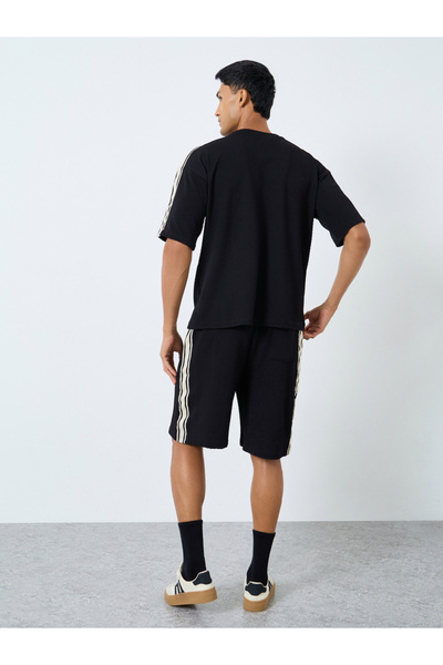 Styli Men Oversized Side Taping T-Shirt and Shorts Co-Ords
