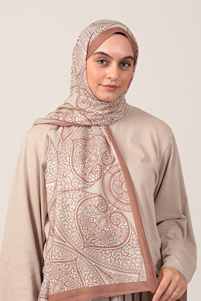 ipekistanbul Şal din mătase de bumbac - Model Ivy - Camel Ecru