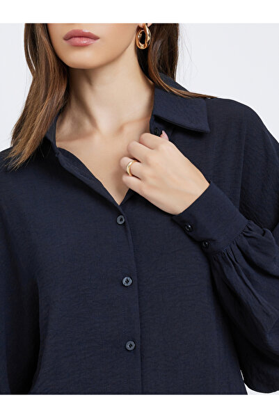 Styli Women Navy Longline Shirt and Pants Co-Ords