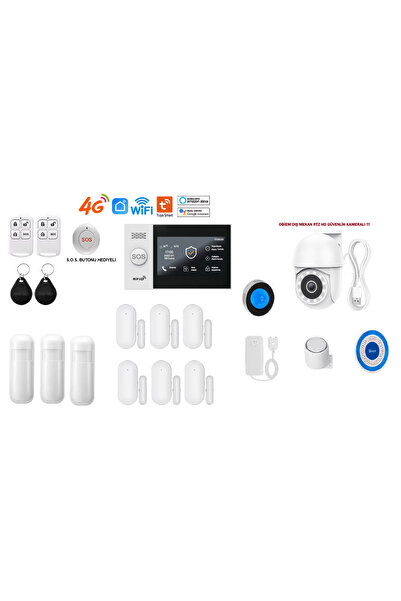 obiem PGST Akıllı Ev Güvenlik Alarm Sistemi + Dış Mekân PTZ HD Kamera