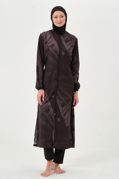 buybox Seamodest Top Patterned Long Hijab Swimsuit - Smtd255005