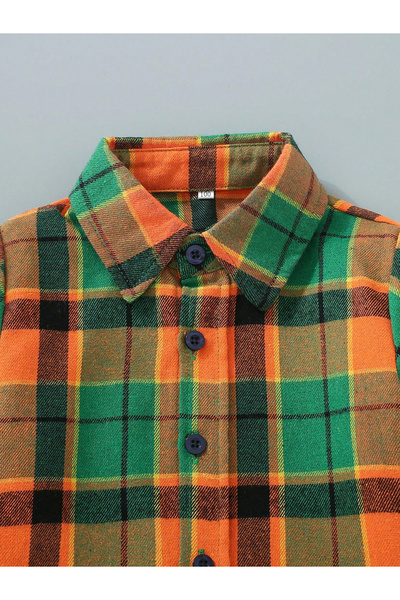 Take Two By Styli Kids Multi Plaid Button Front Shirt