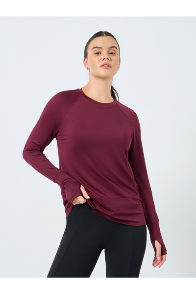 Styli Broad Hem Stitch Detail Long Sleeve Top