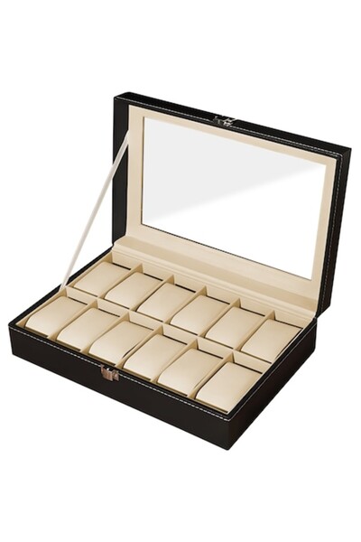 OEM Retoo Watch Box Case for 12 Watches, Bracelets or Jewelry, Leather, Windo...