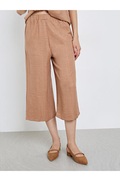 Take Two By Styli Brown Short Sleeve Top and 3/4 Length Pants Co-Ords